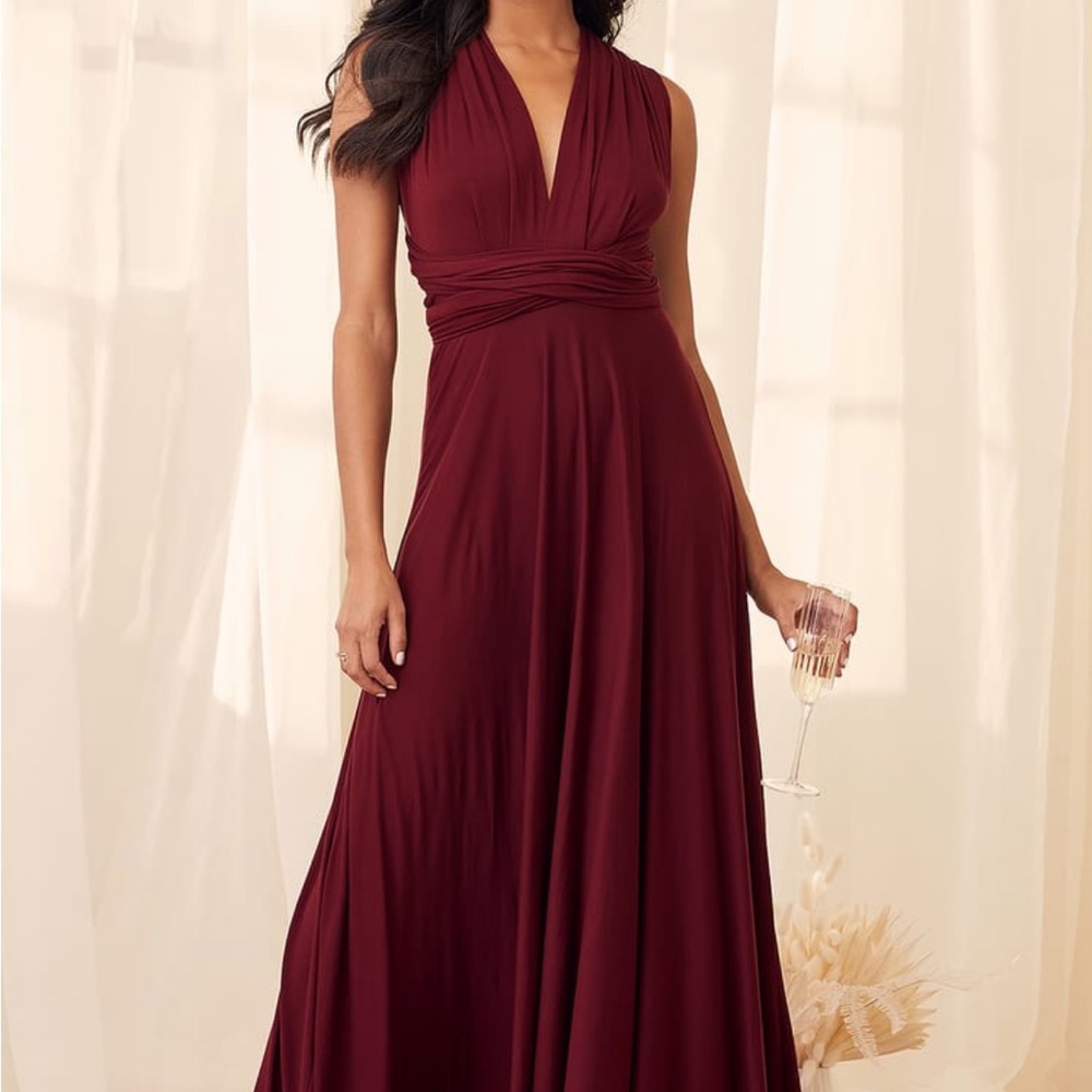 Lulus Tricks of the Trade Burgundy Maxi Dress